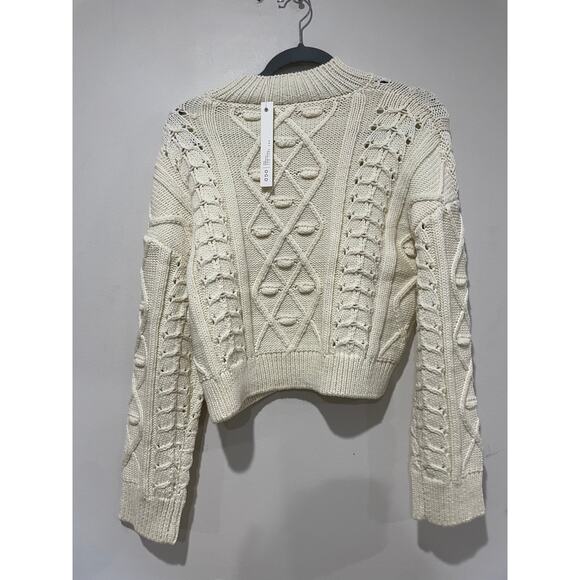 NWT One Grey Day Laurel Cable Pullover Sweater Cream Women's Size XS - Picture 3 of 5